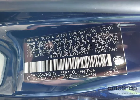 2008 Scion Xd из США, поврежденный, VIN JTKKU10498J004293